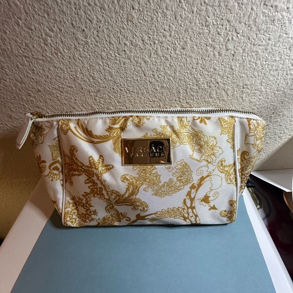 Versace Jeans Collection Gold Patterned Cosmetic … - image 1